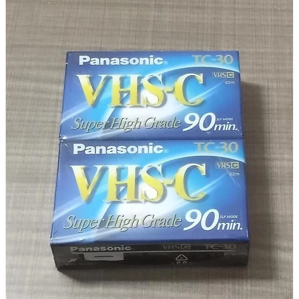2 Pack Panasonic VHS-C TC-30 90 Minute Camcorder Tapes New Sealed